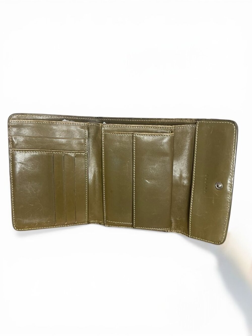 Celine Macadam Canvas Womens Wallet With Metal Logo Accent Beige & Brown - Picture 6 of 9